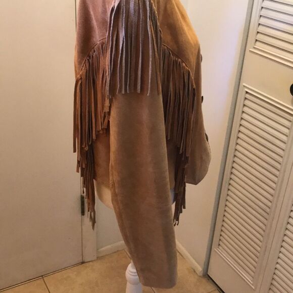Carroll original wear leather tassel fringe western rodeo jacket coat Y2K M fall - Picture 6 of 14